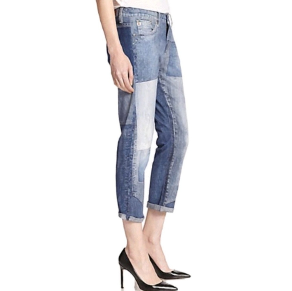 AG the Drew digital patchwork cropped jeans 29